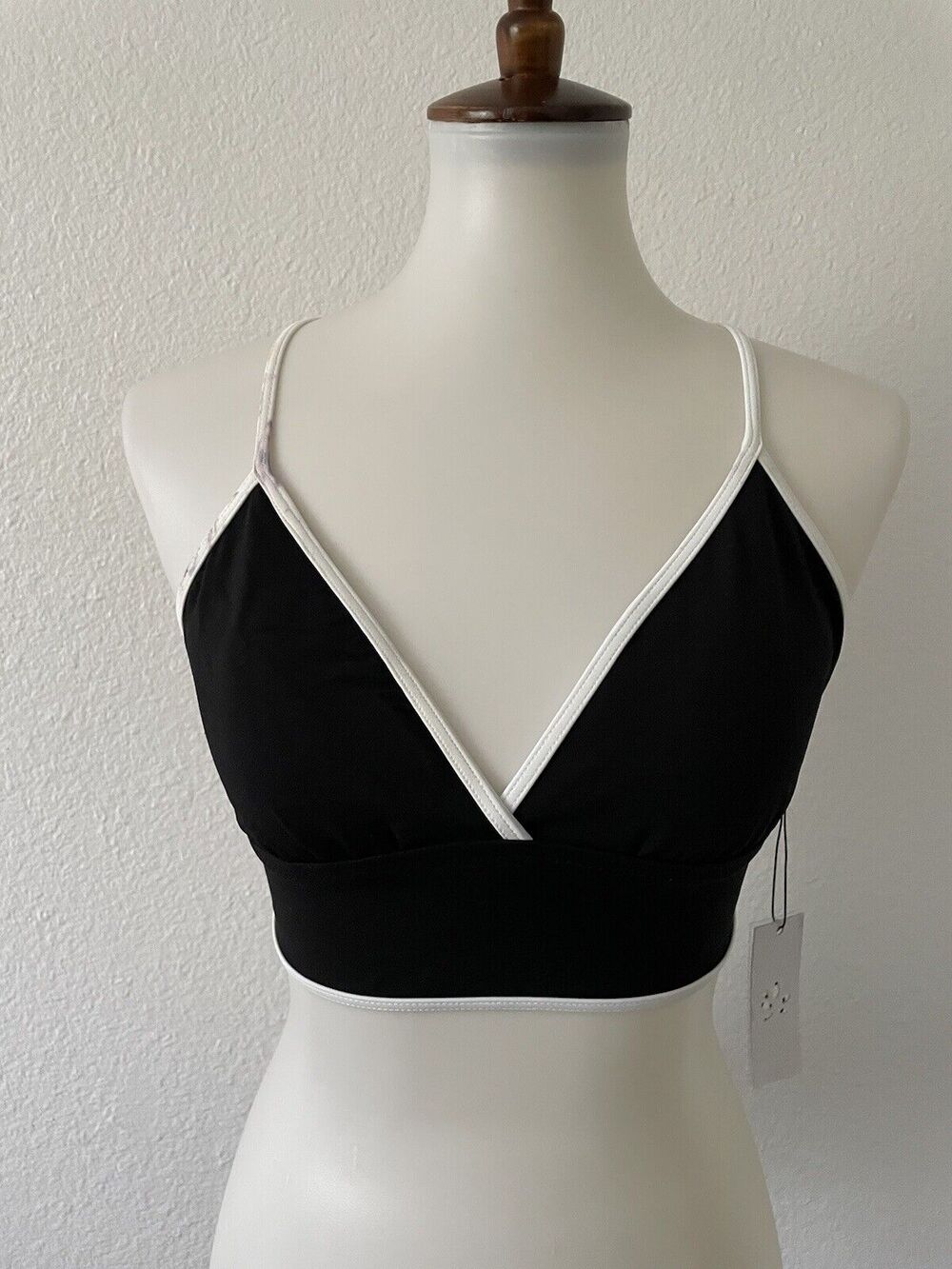 Gigi C Swim Bikini Top Triangle Colorblock Swimwear FLAW